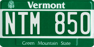 VT license plate NTM850