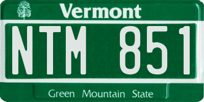 VT license plate NTM851