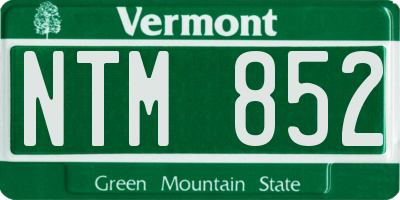 VT license plate NTM852