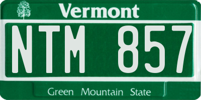 VT license plate NTM857