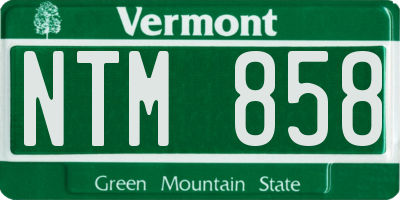 VT license plate NTM858