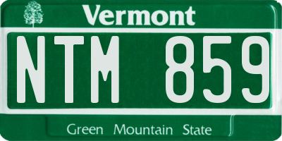 VT license plate NTM859