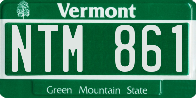 VT license plate NTM861