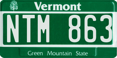 VT license plate NTM863