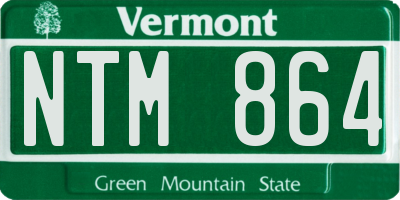 VT license plate NTM864