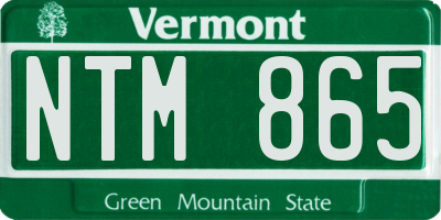 VT license plate NTM865