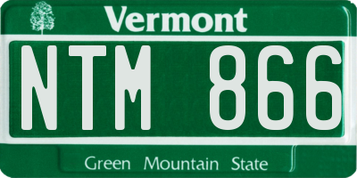 VT license plate NTM866