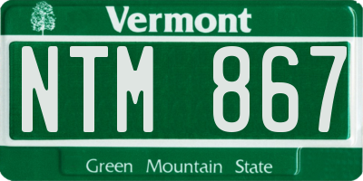VT license plate NTM867