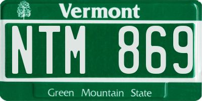 VT license plate NTM869
