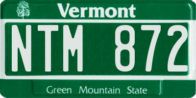 VT license plate NTM872