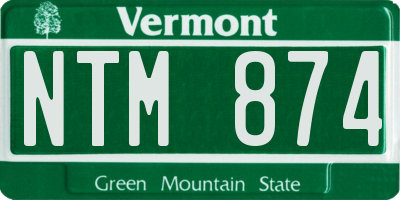 VT license plate NTM874