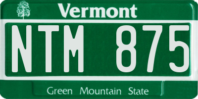 VT license plate NTM875