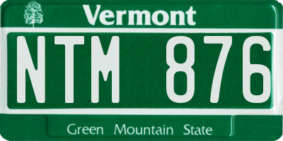 VT license plate NTM876