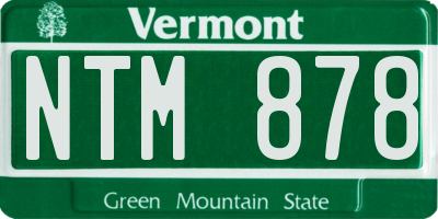 VT license plate NTM878
