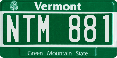 VT license plate NTM881