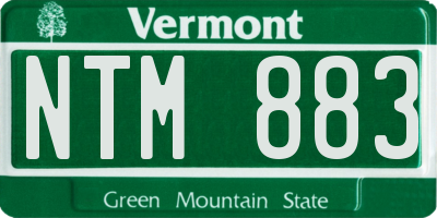 VT license plate NTM883