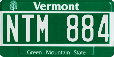 VT license plate NTM884