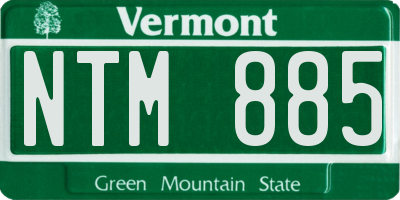 VT license plate NTM885