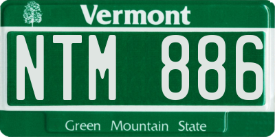 VT license plate NTM886