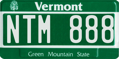 VT license plate NTM888