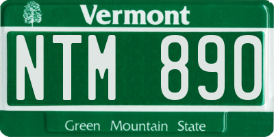 VT license plate NTM890