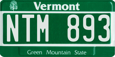 VT license plate NTM893