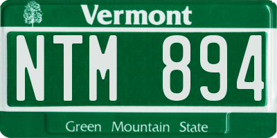 VT license plate NTM894