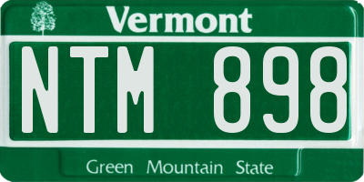 VT license plate NTM898