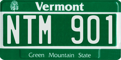 VT license plate NTM901