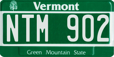 VT license plate NTM902