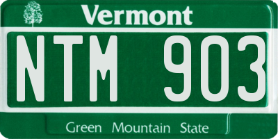 VT license plate NTM903