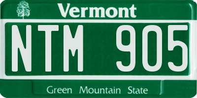 VT license plate NTM905