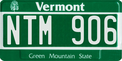 VT license plate NTM906