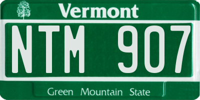 VT license plate NTM907