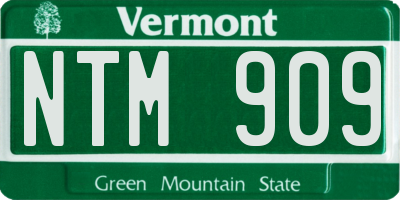 VT license plate NTM909