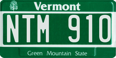VT license plate NTM910