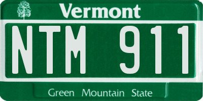 VT license plate NTM911