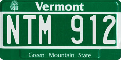 VT license plate NTM912