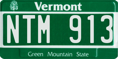 VT license plate NTM913