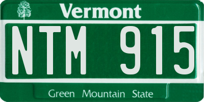 VT license plate NTM915