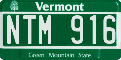 VT license plate NTM916