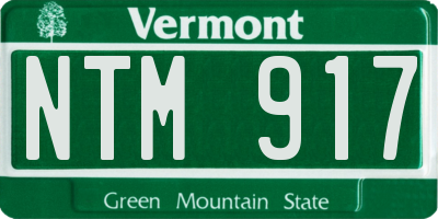 VT license plate NTM917