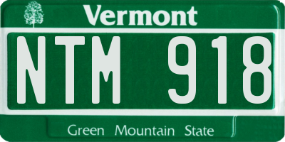 VT license plate NTM918