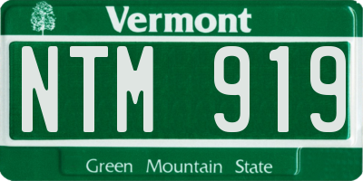 VT license plate NTM919