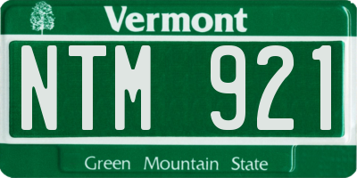 VT license plate NTM921