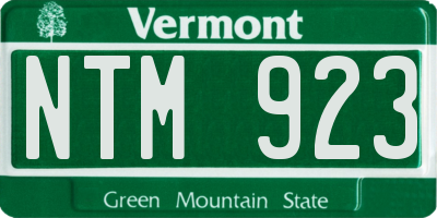 VT license plate NTM923