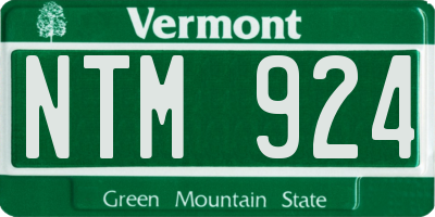 VT license plate NTM924