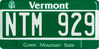 VT license plate NTM929
