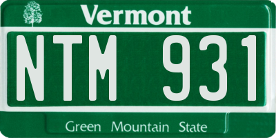 VT license plate NTM931