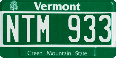 VT license plate NTM933